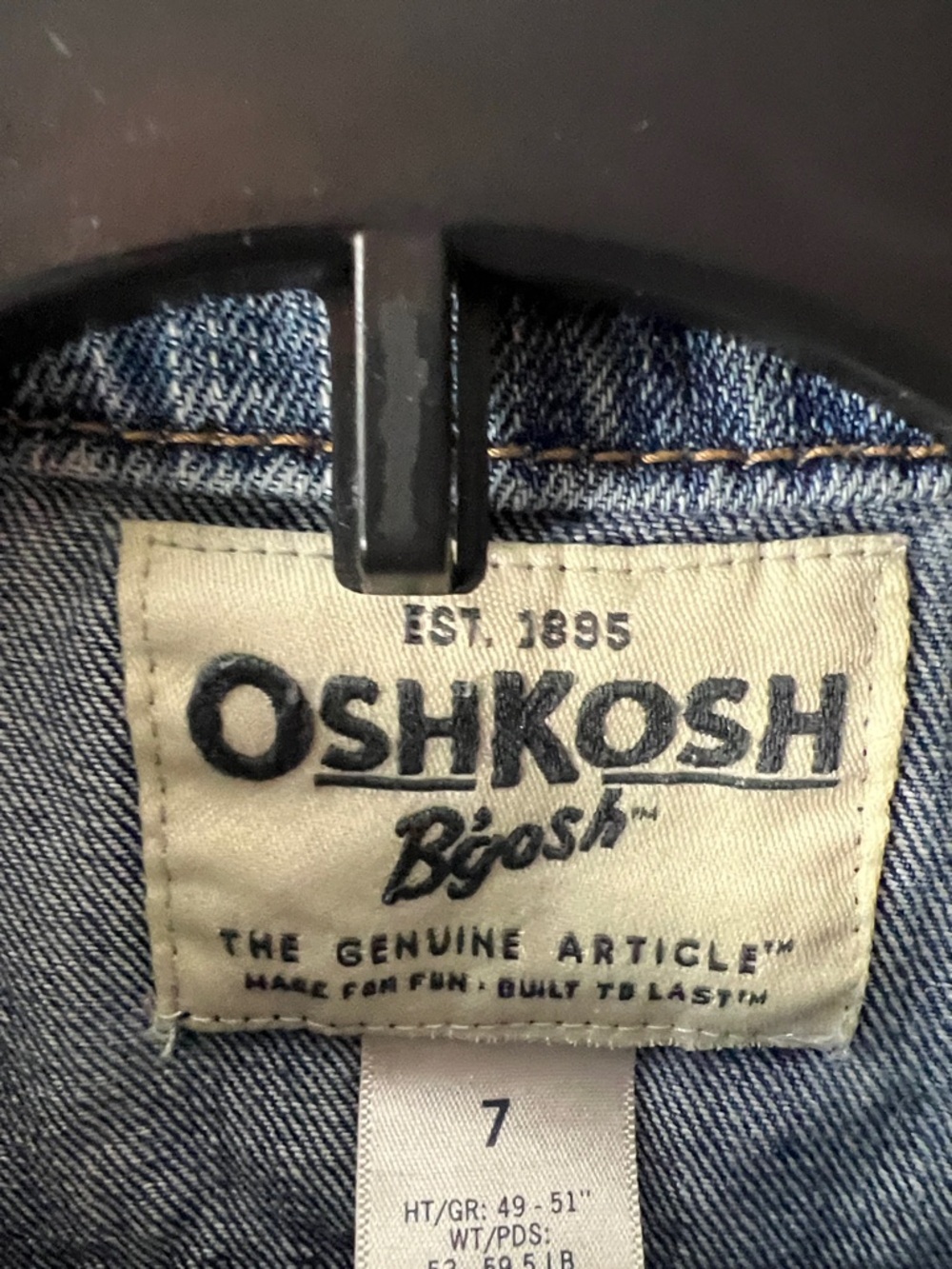 OshKosh B'gosh Classic Kids Denim Jacket in Blue Wash - Picture 2 of 6